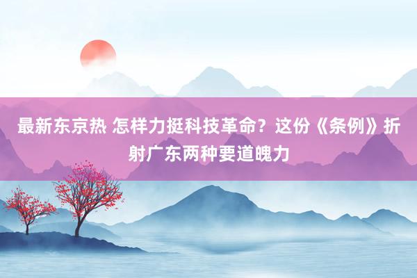 最新东京热 怎样力挺科技革命？这份《条例》折射广东两种要道魄力