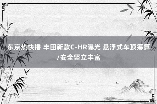 东京热快播 丰田新款C-HR曝光 悬浮式车顶筹算/安全竖立丰富