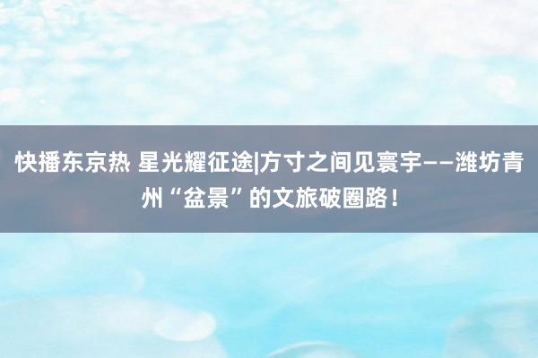 快播东京热 星光耀征途|方寸之间见寰宇——潍坊青州“盆景”的文旅破圈路！