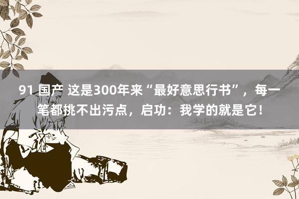 91 国产 这是300年来“最好意思行书”，每一笔都挑不出污点，启功：我学的就是它！